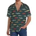 thumbnail image 1 of KLL River Freshwater Fish Print Men's Shirt Short Sleeve Button Down Summer Cuba Beach Shirts- 4X-Large, 1 of 5