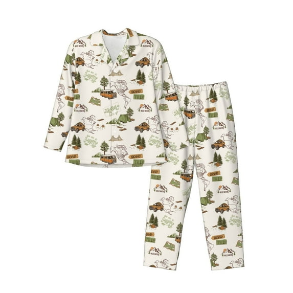 KLL Road Trip Sleepwear Mens Flannel Pajamas,Long Cotton Pj Set