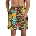 thumbnail image 1 of KLL Robot and Monsters Men's Casual Summer Beach Shorts Hawaiian Shorts with Pockets-3X-Large, 1 of 6