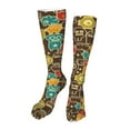 thumbnail image 1 of KLL Robot and Monsters Print Cool Socks Men's Women's Crew Socks Funny Crazy Novelty Stockings, 1 of 8