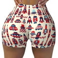 thumbnail image 1 of KLL Rocket Pattern Pattern Workout Shorts for Women Scrunch Short Gym Yoga Running Sport Active Exercise Fitness Shorts, 1 of 8