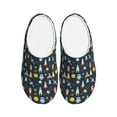 thumbnail image 1 of KLL Rocket Space Pattern Adult Unisex Cozy Slippers,Fuzzy Slip-on Slippers TPR Sole Slippers Comfort Plush Home Footwear for Indoor & Outdoor-35/36, 1 of 7