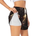 thumbnail image 1 of KLL Romantic Flower Lion Couple Pattern Shorts Women,Athletic Shorts High Waisted Running Shorts Pocket Sporty Short Gym Elastic Workout Shorts-Large, 1 of 7