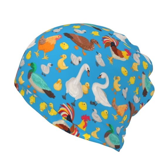 KLL Rooster And Chickens Pirnt Wicking Running Beanie Head Wrap Cycling Bandana for Men Women
