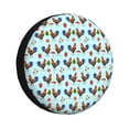 thumbnail image 1 of KLL Roosters And Plants Pattern 14-17 inch Spare Tire Cover Universal Wheel Protector for Truck SUV Trailer Camping Rv Tire Covers-14 inch, 1 of 6