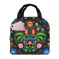thumbnail image 1 of KLL Roosters and Flowers Print Insulated Lunch Bag Women, Reusable Cute Tote Lunch Box for Adult & Men, Leakproof Cooler Lunch Bags for Work Office Travel Picnic, 1 of 5