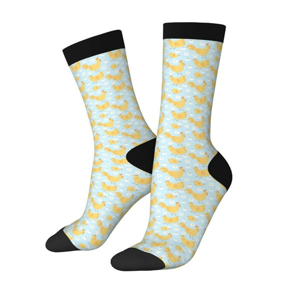 KLL Roosters Print Cool Socks Men's Women's Crew Socks Funny Crazy Novelty Stockings