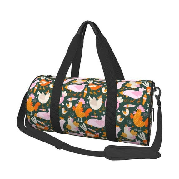 KLL Roosters and Chicks Duffle Bag For Men Women Sport Gym Fitness Tote Travel Training Workout Basketball Football Weekender