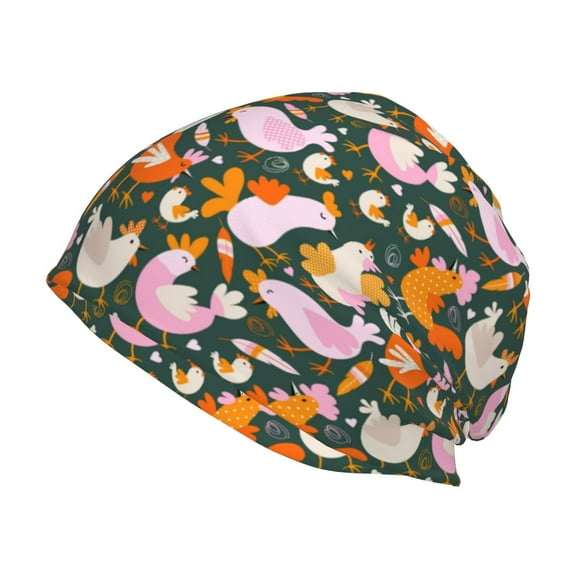 KLL Roosters and Chicks Winter Fall Beanie Knit Hats for Men & Women - Warm & Soft Stylish Toboggan Caps for Cold Weather