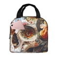 thumbnail image 1 of KLL Rose Floral Skull Print Insulated Lunch Bag Women, Reusable Cute Tote Lunch Box for Adult & Men, Leakproof Cooler Lunch Bags for Work Office Travel Picnic, 1 of 6