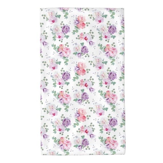 KLL Rose Flower B Ultra Absorbent & Soft Hand Towels for Bath, Hand, Face, Gym and Spa-27.5x16in