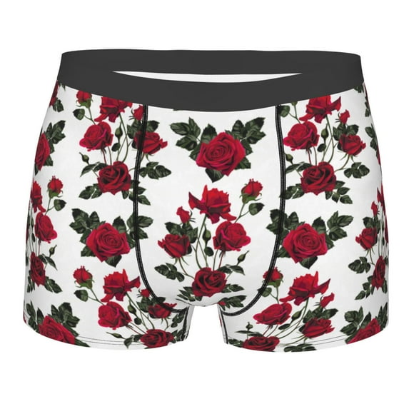KLL Rose Flowers Men's Cotton Boxer Briefs Underwear-XX-Large