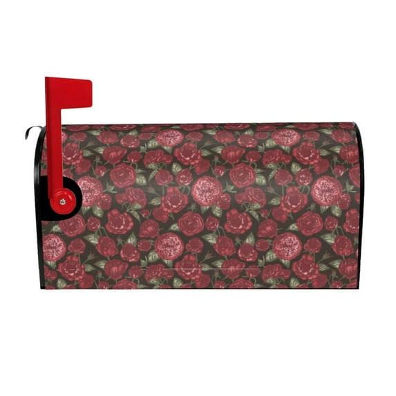 KLL Rose Flowers Pattern Mailbox Covers,Magnetic Mailbox Waterproof Post Box Cover Post Letter Box Cover Decorations Standard Size-25.5x21 in
