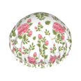 thumbnail image 1 of KLL Rose Flowers Pattern Shower Cap & Bath Cap for Women,Reversible Oversized Waterproof Shower Caps for all Hair Lengths,Elastic Reusable Bathing Hair Cap, 1 of 6