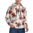 thumbnail image 1 of KLL Rose Flowers Print Mens Hoodie Long Sleeve Casual Pullover Hooded Sweatshirt Fashion Drawstring Hoodies with Pocket-4X-Large, 1 of 6