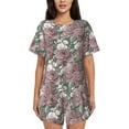 thumbnail image 1 of KLL Rose Flowers Print Pajama Set for Women Short Sleeve Sleepwear Pjs Soft 2 Piece Lounge Sleepwear Sets-Small, 1 of 6