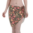 thumbnail image 1 of KLL Rose Flowers Print Women's Sarong Coverups Short Bathing Suit Wrap Skirt Beach Wrap Swimsuit Cover Ups, 1 of 6