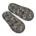 thumbnail image 1 of KLL Rose Flowers Slippers for Women Men House Slip on Indoor Outdoor Bedroom Furry Fleece Lined Ladies Comfy Anti-Skid Rubber Hard Sole-Large, 1 of 8