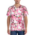 thumbnail image 1 of KLL Rose Rabbit for Men's Baseball Shirts,Short Sleeve Casual Shirts Button Down Shirt for Men Beach Summer Wedding Shirt-Medium, 1 of 7