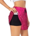 thumbnail image 1 of KLL Rose Red Glitter Pattern Shorts Women,Athletic Shorts High Waisted Running Shorts Pocket Sporty Short Gym Elastic Workout Shorts-XX-Large, 1 of 7
