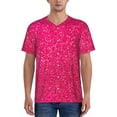 thumbnail image 1 of KLL Rose Red Glitter for Men's Baseball Shirts,Short Sleeve Casual Shirts Button Down Shirt for Men Beach Summer Wedding Shirt-Medium, 1 of 1