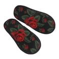 thumbnail image 1 of KLL Roses Slippers for Women Men House Slip on Indoor Outdoor Bedroom Furry Fleece Lined Ladies Comfy Anti-Skid Rubber Hard Sole-Medium, 1 of 8