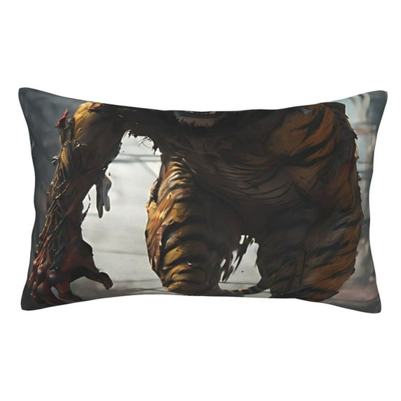 KLL Ruins Tiger Warrior Pillow Covers Envelope Closure,Super Soft and Cozy Fuzzy Fleece Pillow Case Cover (No pillow core) 14"x20"