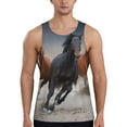 thumbnail image 1 of KLL Running Horses Print Men's Muscle Gym Workout Stringer Tank Tops Bodybuilding Fitness T-Shirts Tank Tops Men-Large, 1 of 7
