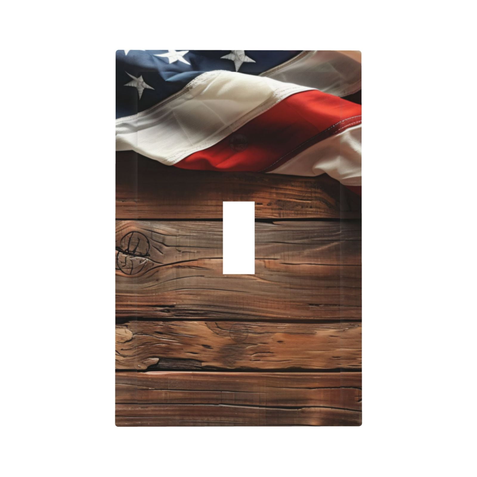 Rustic Plug KLL Rustic American Flag Wood Pattern Electrical Outlet Covers, 3