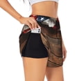 thumbnail image 1 of KLL Rustic American Flag Wood Pattern Shorts Women,Athletic Shorts High Waisted Running Shorts Pocket Sporty Short Gym Elastic Workout Shorts-XX-Large, 1 of 7