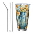 thumbnail image 1 of KLL Rustic Blue Vase Blossoms Print 40oz Stainless Steel Insulated Car Cup with Spillproof Lid - Keep Your Drink Hot or Cold on the Go-Straw Three-piece Set, 1 of 8