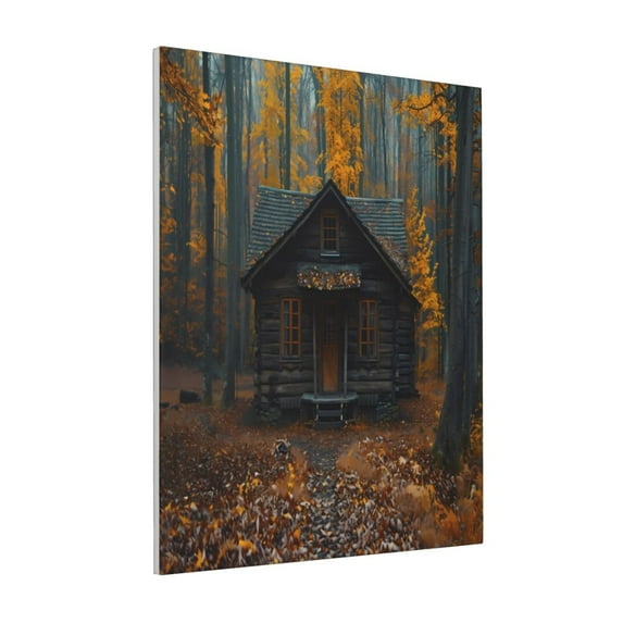 KLL Rustic Cabin Autumn Forest Print Canvas Wall Art, Canvas Painting Prints Canvas Art Wall Decor Home Decoration for Living Room Bedroom Office