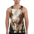 thumbnail image 1 of KLL Rustic Cow Butterflies Champagne Print Men's Muscle Gym Workout Stringer Tank Tops Bodybuilding Fitness T-Shirts Tank Tops Men-Large, 1 of 7