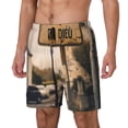 thumbnail image 1 of KLL Rustic French Signpost for Mens Swim Trunks Quick Dry Swim Shorts with Built-in Compression Liner Funny Swimwear Bathing Suits-Medium, 1 of 6