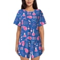 thumbnail image 1 of KLL Science Experiment Print Pajama Set for Women Short Sleeve Sleepwear Pjs Soft 2 Piece Lounge Sleepwear Sets-Medium, 1 of 6