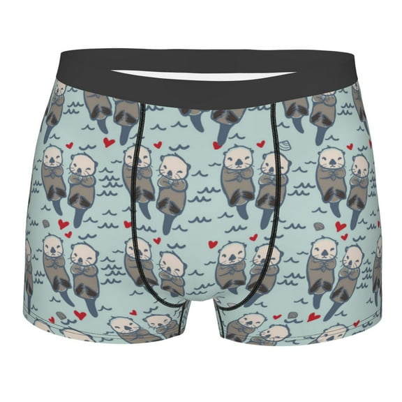 KLL Sea Otter Men's Cotton Boxer Briefs Underwear-Small