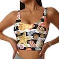 thumbnail image 1 of KLL Sea Shell for Workout Tank Tops for Women,U Back Fitness Top Built in Shelf Bras Padded Fit for Yoga Gym-Large, 1 of 8