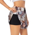 thumbnail image 1 of KLL Sea Shells Pattern Shorts Women,Athletic Shorts High Waisted Running Shorts Pocket Sporty Short Gym Elastic Workout Shorts-Large, 1 of 7