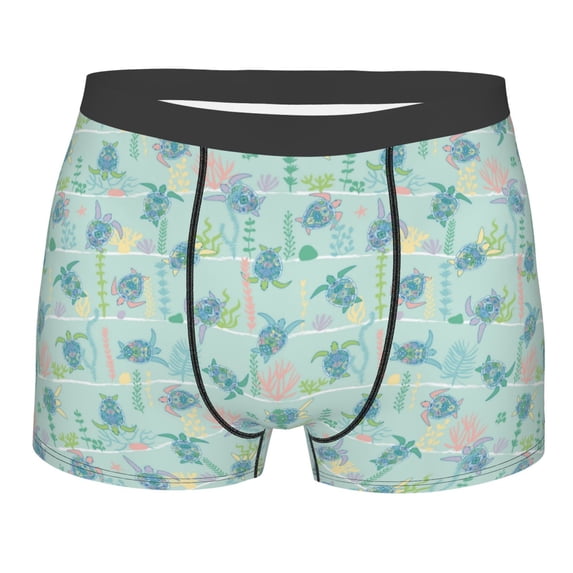 KLL Sea Turtle Men's Cotton Boxer Briefs Underwear-XX-Large