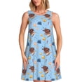 thumbnail image 1 of KLL Sea Turtle Pattern Womens Summer Dresses 2025,Loose Round Neck Sleeveless Sundresses Tank Dresses with Pockets, 1 of 7