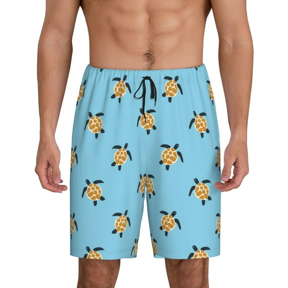 KLL Sea Turtle for Men's 1-Pack Shorts,Sleep Pajama Shorts for Men Soft Pj Shorts Men's Pajama Bottoms Sleepwear -X-Large