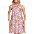 thumbnail image 1 of KLL Seafood Pattern Womens Summer Dresses 2025,Loose Round Neck Sleeveless Sundresses Tank Dresses with Pockets, 1 of 7