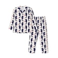 thumbnail image 1 of KLL Seahorses and Hearts Sleepwear Mens Flannel Pajamas,Long Cotton Pj Set, 1 of 7