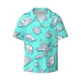 thumbnail image 1 of KLL Seashell And Starfish Print Men's Shirt Short Sleeve Button Down Summer Cuba Beach Shirts- 3X-Large, 1 of 7