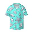 thumbnail image 1 of KLL Seashell And Starfish Print Men's Shirt Short Sleeve Button Down Summer Cuba Beach Shirts- XX-Large, 1 of 7
