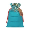 thumbnail image 1 of KLL Seashells And Fishing Net On Blue Wooden Table for Christmas Gift Bag,Holiday Bags for Gifts Christmas Bags & Drawstring Gift Pouch Reusable Holiday Gift Bags & Party Favor Bags (1 PCS)-Medium, 1 of 9