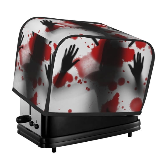 KLL Shadows Behind Print 2 Slice Toaster Dust Covers Kitchen Small Appliance Cover with 2 Pockets,Can hold Jam Spreader Knife & Toaster Tongs (11.4 x 7.9 x 7.5)