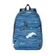 thumbnail image 1 of KLL Sharks on White Blue Striped Print Travel Laptop Backpack - College Backpack Business Work Bag Nurse Bag Casual Daypack for Weekender Business Hiking -Medium, 1 of 6