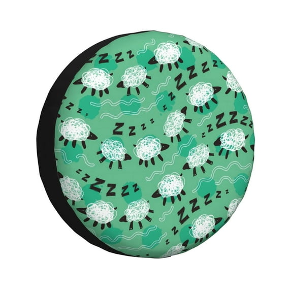 KLL Sheep Zzz Pattern 14-17 inch Spare Tire Cover Universal Wheel Protector for Truck SUV Trailer Camping Rv Tire Covers-15 inch