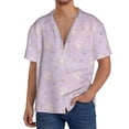 thumbnail image 1 of KLL Shells Pearl Print Men's Shirt Short Sleeve Button Down Summer Cuba Beach Shirts- Medium, 1 of 5